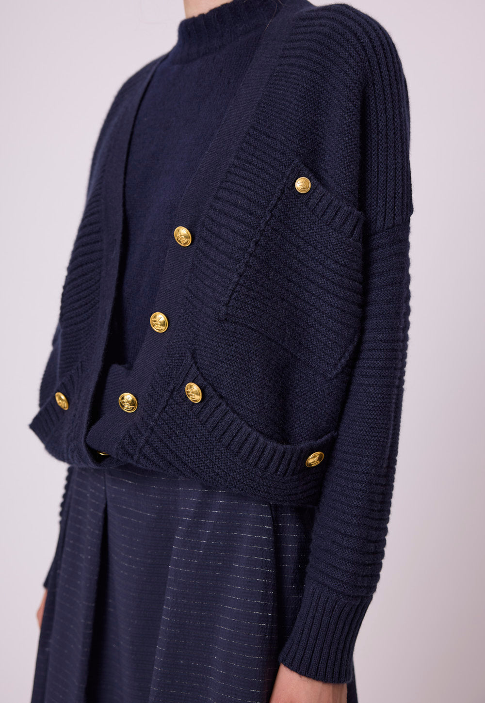 Antonia Zander Corry Cardigan in cashmere with patch pockets.