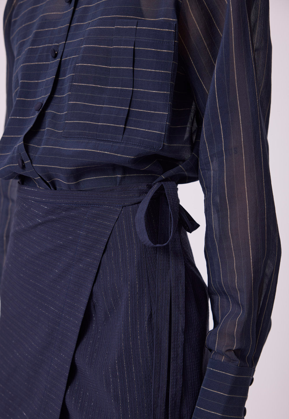 Antonia Zander Ornella Skirt navy blue garment detail.