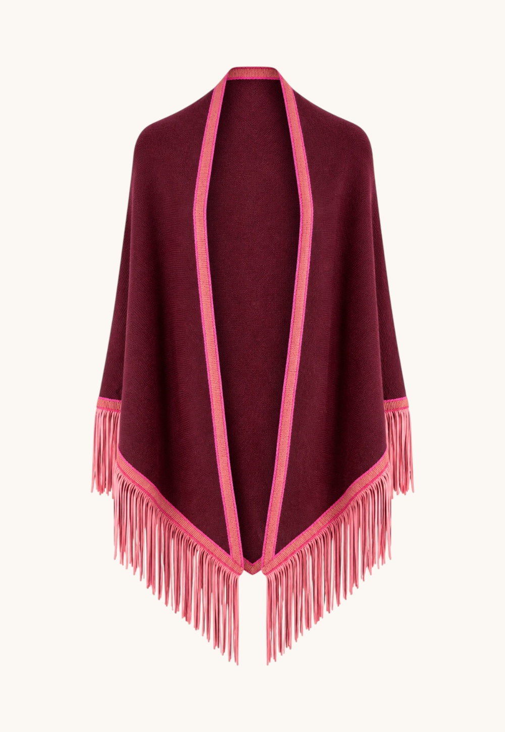 The Triangolo Camoscio Lava – Cashmere-Dreieckstuch mit Lederfransen von Antonia Zander