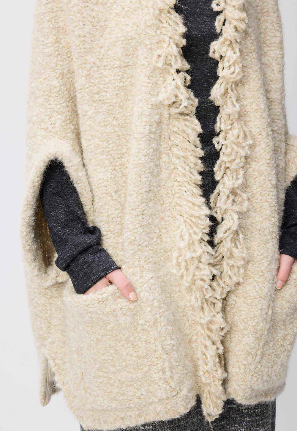 Antonia Zander Folina Cape in bouclé Alpaca Blend, styled view