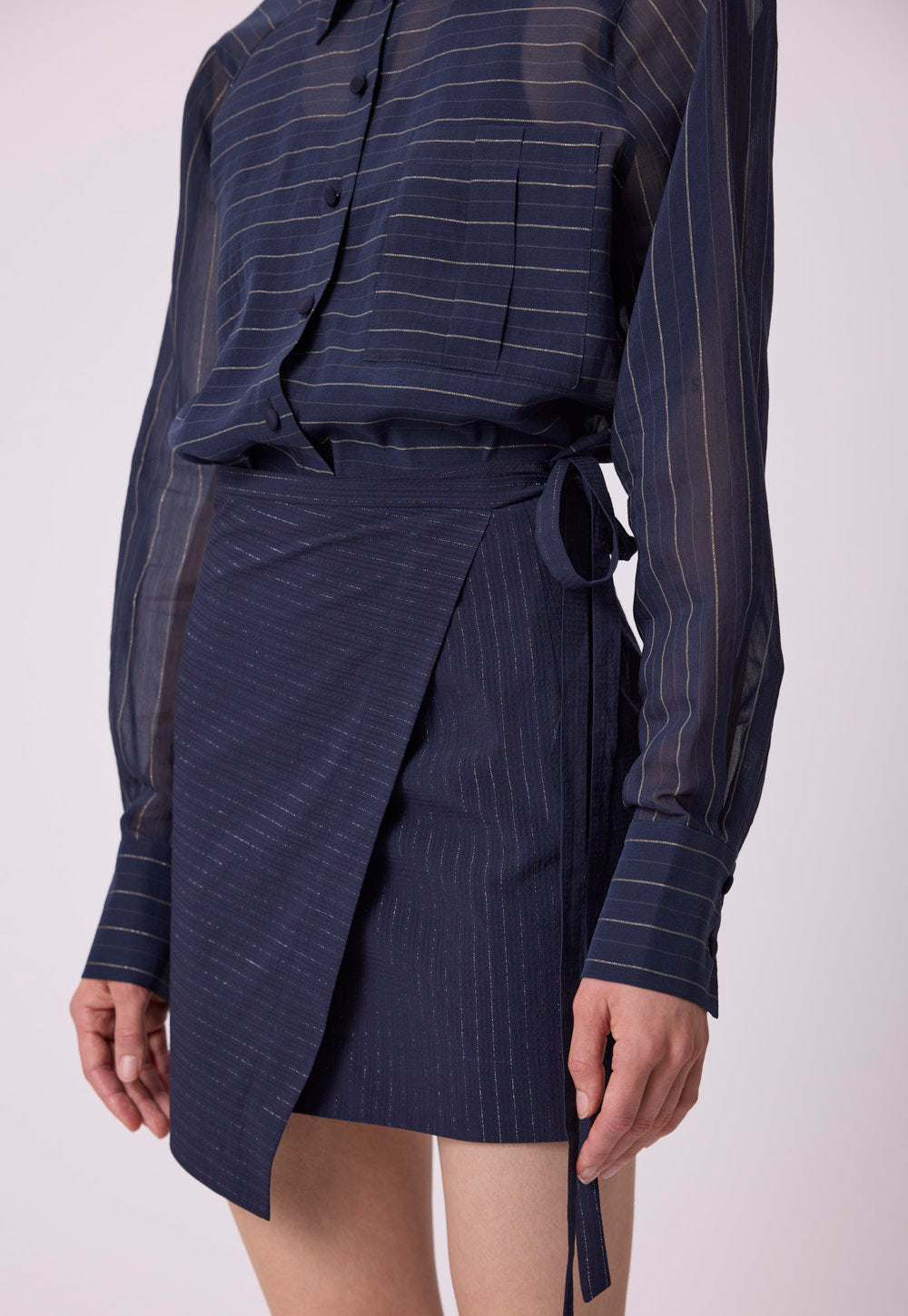 Nadia Blouse in navy blue by Antonia Zander.