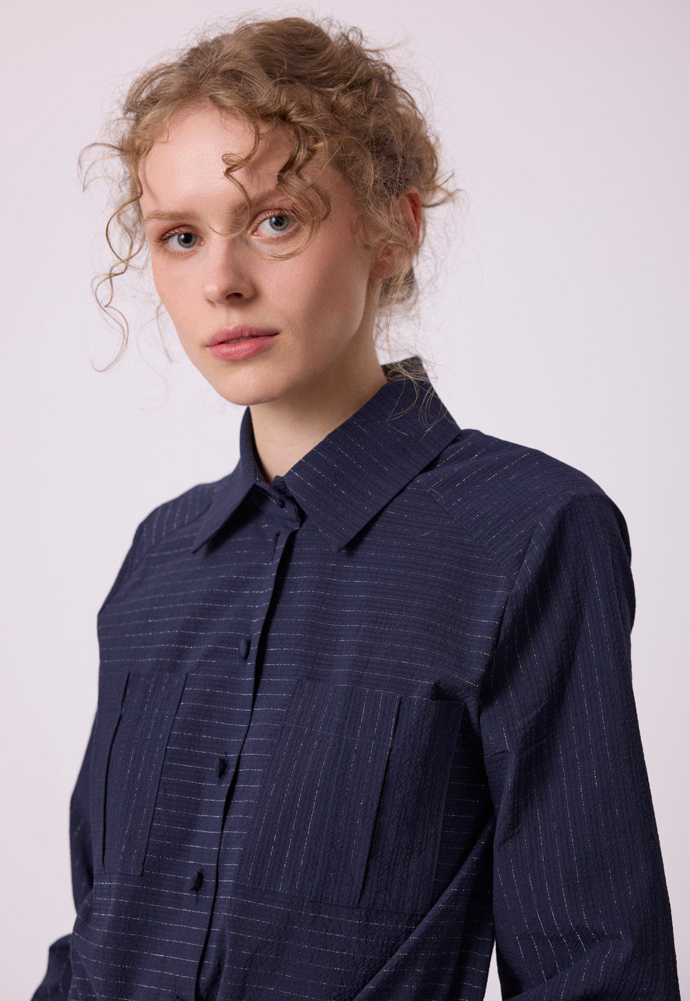 Antonia Zander Orsana Dress in navy, full look.