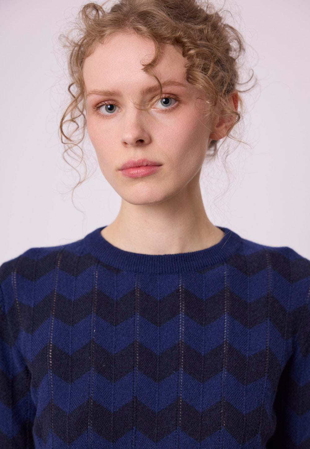 Antonia Zander Zicka Sweater in graphic cashmere knit.