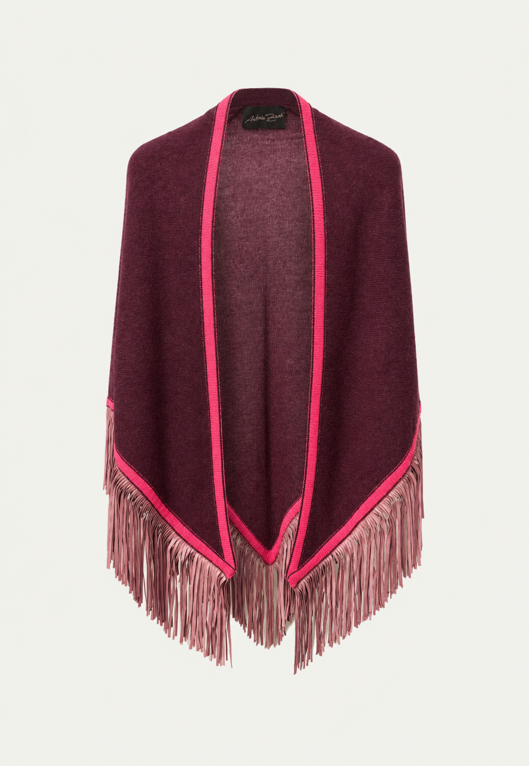 Triangolo Cashmere Scarf in Shiraz with leather fringes by Antonia Zander