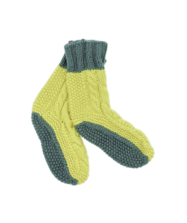 colour contrasting house socks hand knitted from finest cashmere. luxurious Antonia Zander 